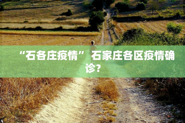 “石各庄疫情” 石家庄各区疫情确诊？