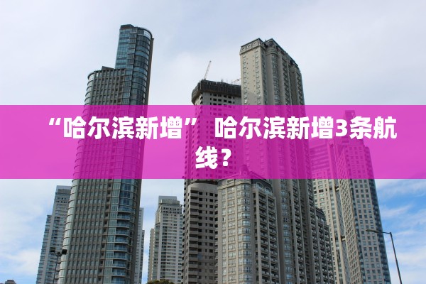 “哈尔滨新增	” 哈尔滨新增3条航线？