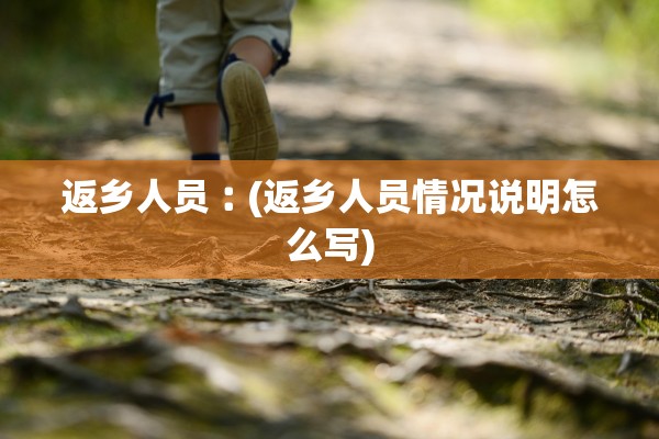 返乡人员︰(返乡人员情况说明怎么写)