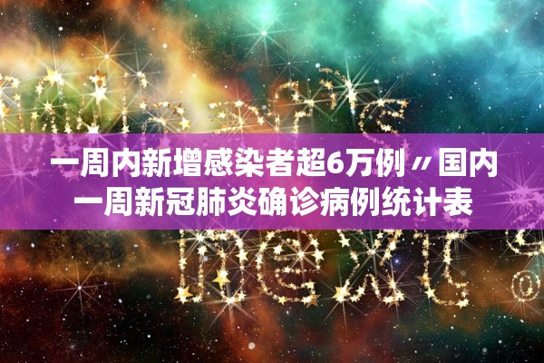 一周内新增感染者超6万例〃国内一周新冠肺炎确诊病例统计表