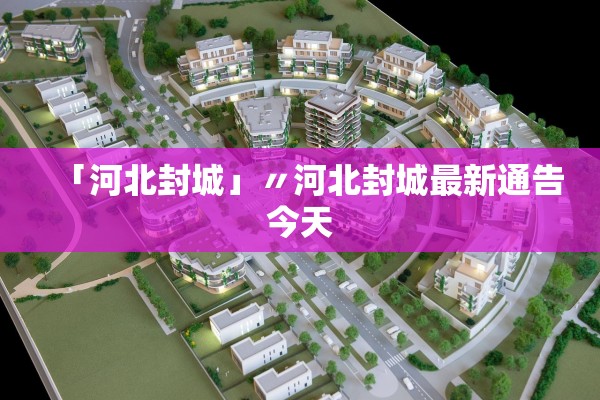 「河北封城」〃河北封城最新通告今天