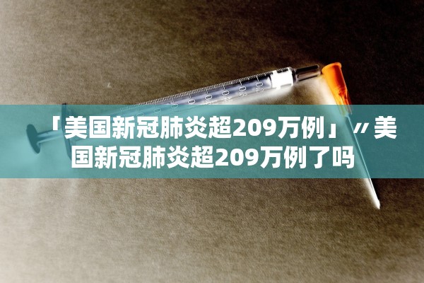 「美国新冠肺炎超209万例」〃美国新冠肺炎超209万例了吗